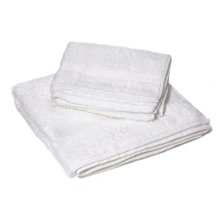 Drap de bain blanc coton 70x140 - lot de 6