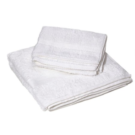 Drap de bain blanc coton 70x140 - lot de 6