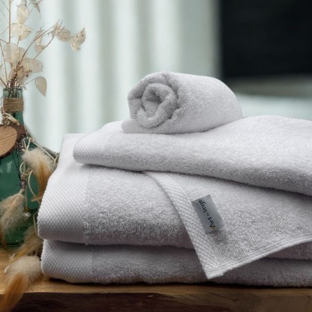 Drap de bain coton blanc 100x200 - Lot de 2