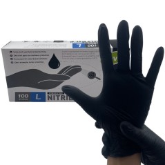 Gant nitrile noir non poudrés - Plusieurs tailles disponibles