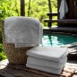 Drap de bain blanc coton 70x140 - lot de 6
