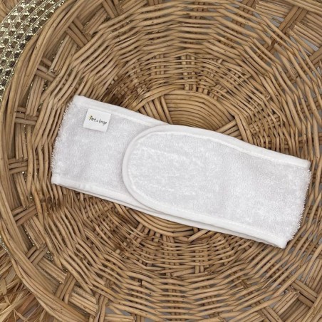 Bandeau éponge blanc coton - Lot de 10