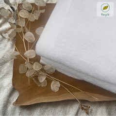 drap de bain coton blanc recyclés en France - art du linge