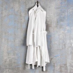 Peignoir Blanc Col Kimono 100 % Coton – Idéal Spa, Hôtel, Institut
