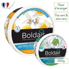 BOLDAIR GEL DESTRUCTEUR D ODEURS FLEUR D ORANGER - BOITE 300GR