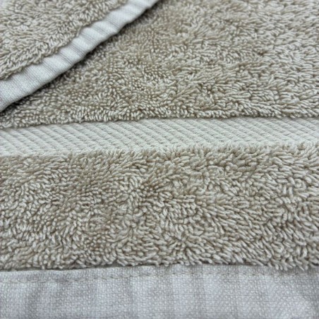 Serviettes en éponge beige taupe recyclées – 35x35 cm lot de 10 essuie mains – Économie circulaire