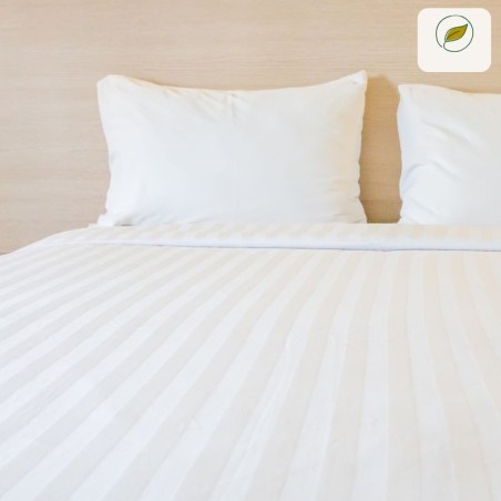 housse de couette hôtel - blanc rayure