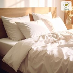 Housses de couette polycoton blanc recyclées - Lot de 10