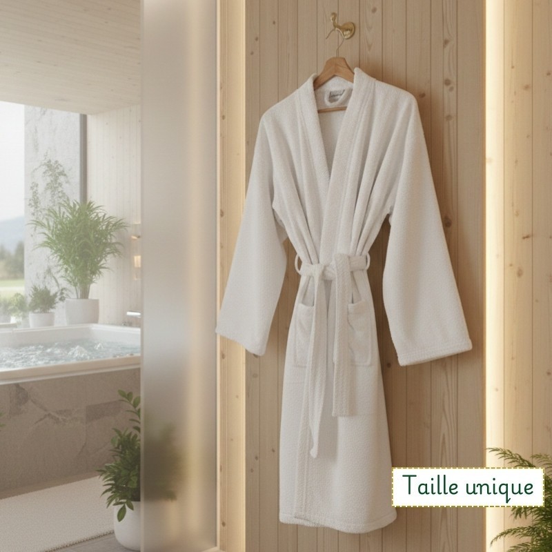 Peignoir de bain Kimono Mixte 100 % Coton – Confort Premium pour Hôtels & Spas