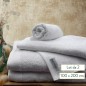 Drap de bain coton blanc - Serviette spa sortie de douche 100x200 - Lot de 2