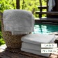 Serviette douche - drap de bain 70x140 coton blanc - lot de 6
