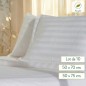Taie d'oreiller recyclée rayure satinée Hôtel - Lot de 10