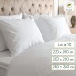Housses de couette blanches polycoton 50/50 , lit double - lot de 10