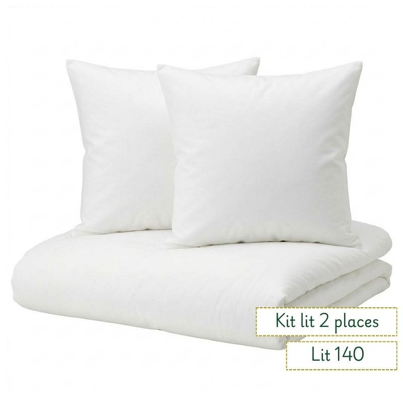 Kit lit double 140 cm – Kit complet ( 3 jeux)  pour gîtes, conciergeries et Airbnb