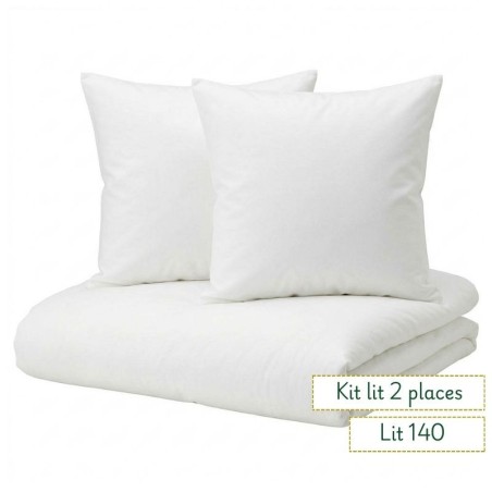 Kit lit double 140 cm – Kit complet ( 3 jeux)  pour gîtes, conciergeries et Airbnb