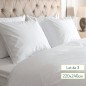 Housse de couette 220x240 – pour lit double (160 cm) – polycoton recyclée lot de 3