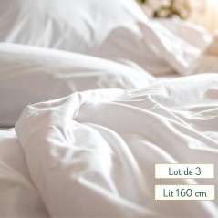 drap plat blanc hotel pour lit queen size