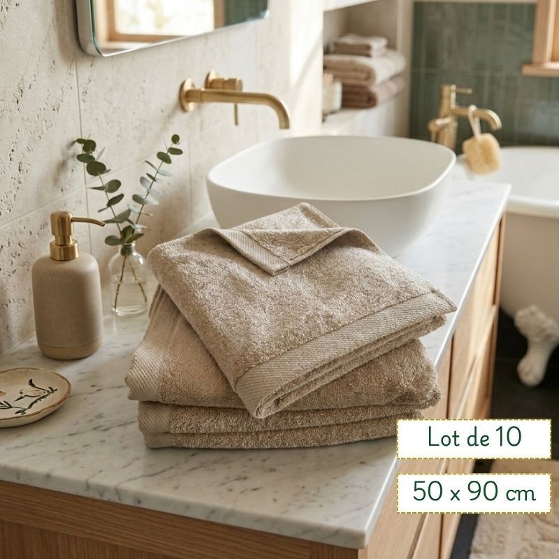 Serviette de toilette coton 50x90 - lot de 10 Serviette de toilette coton 50x90 - lot de 10
