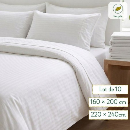 Housse de couette bande satin recyclée. Qualité hôtelière, Airbnb, gîtes