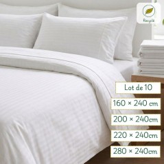 Housse de couette bande satin recyclée. Qualité hôtelière, Airbnb, gîtes