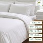 Housse de couette hôtel polycoton bande satin Seconde vie - Lot de 10 Housse de couette hôtel polycoton bande satin Seconde vie - Lot de 10