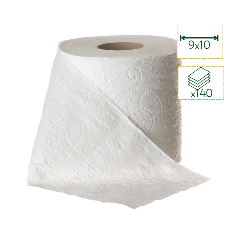 Papier toilette blanc 2 plis - pure ouate x 12 rouleaux