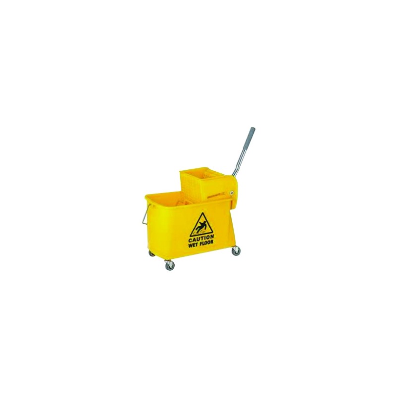 chariot double bac 20 L avec cloison et presse chariot double bac 20 L avec cloison et presse